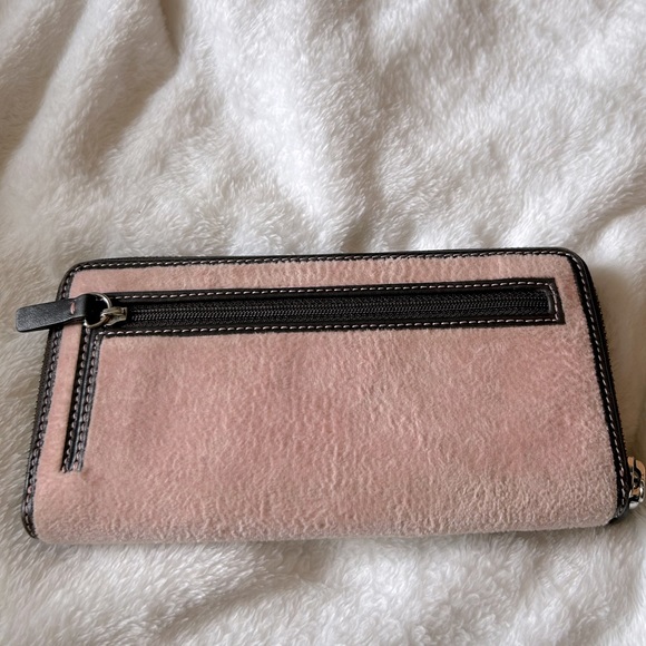 Juicy Couture Y2K vintage velour embroidered zip wallet in pink & brown π©·π€ - Picture 2 of 12